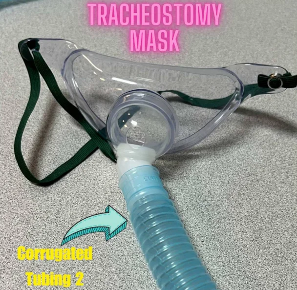 Tracheostomy mask and corrugated tubing connection